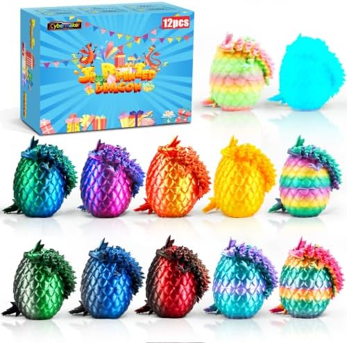 12pcs 3D Printed Dragon Eggs, Articulated Fantasy Fidget Toys