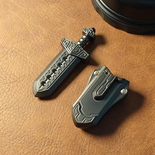 SKEDC Sword Fidget Slider, EDC Fidget Sword Fidget Toys for Adults, Stress Relief Toy Executive Desk Toy for Keep Focus & Anxiety Relief, Best Gadgets for Men (Black)