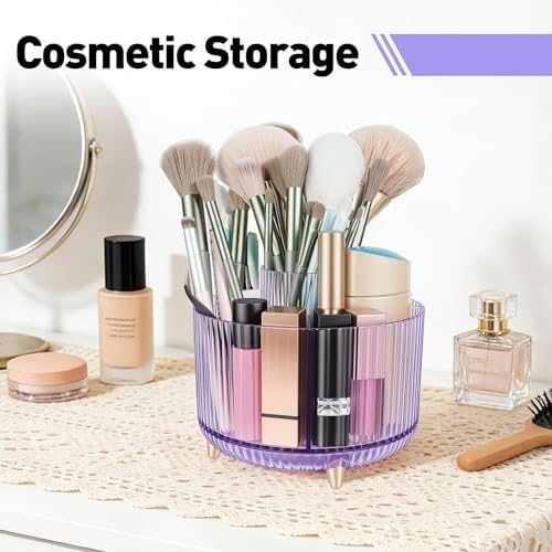 360 Rotating Pen Pencil Holder for Desk, Pen Organizer with 5 Slots