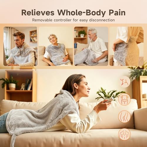 GOTCOZY Heating Pad 26"x35" for Back Pain Relief & Cramps(Tan)