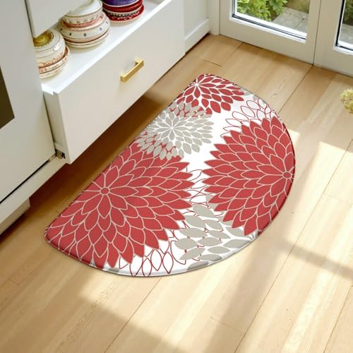 KIMODE Half Circle Kitchen Mats for Floor Cushioned Anti Fatigue Semi Round