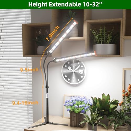 GooingTop Grow Light for Indoor Plants,Height 10-32'' with Dimming & Timer