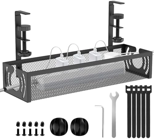 Cable Management, 15'' Under Desk Cable Management Tray No Drill