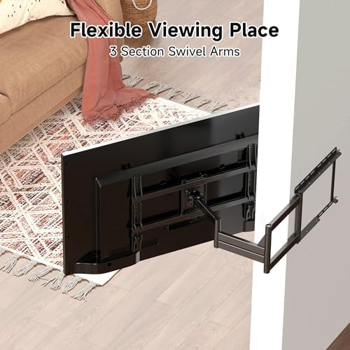 XINLEI Long Arm TV Wall Mount for Most 32-84 Inch TVs, 40” Extension Full Motion TV Bracket with Swivel Articulating Extension Tilt Arm, Max Support 132lbs, VESA 600x400mm, Max 16" Wood Stud, MA1079L