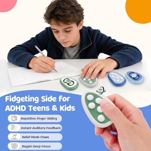 Fidget Toys Adults Stress Relief: 4 Pack Fidget Stone - Sensory Calming Desk Toys for Teens Kids with ADHD Autism - Office Tension Relief Focus Tool