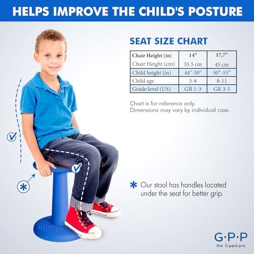 Dynamic Kids Wobble Stools, 2-Pack, 17.7-Inch, Blue