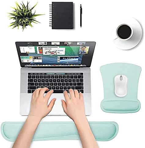 MOSISO Wrist Rest Support for Mouse Pad & Keyboard Set, Mint Green