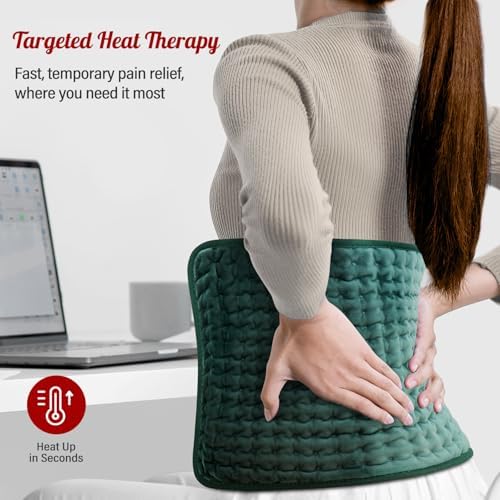 Electric Heating Pad for Back Neck Shoulder Pain Relief & Period Cramps