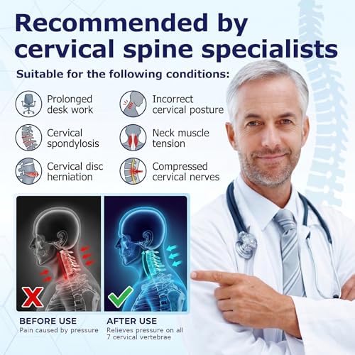 ALPHAY Neck Stretcher Cervical Traction, Neck Braces for Neck Pain and Support, Adjustable Cervical Traction Devices for Home Use, Neck Decompression Device and Revive Cervical Spine