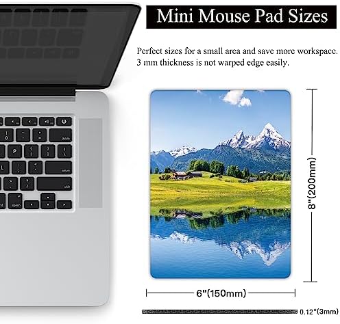 Small Mouse Pad, Mini Mouse Pad 6 X 8 Inch with Non-Slip Rubber Base for Keyboard Tray Laptops Wireless Mouse Home Office Travel, Washable & Portable (Natural Landscape)