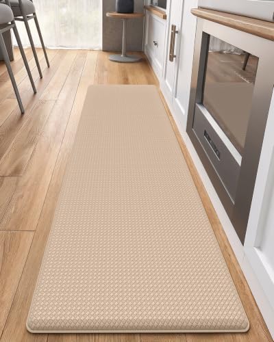 Color&Geometry Kitchen Mat for Floor 17x79 Anti Fatigue Easy Clean, Beige