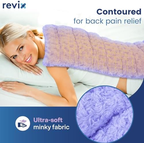REVIX Extra Large Microwavable Heating Pad for Back, Heating Wrap, Purple
