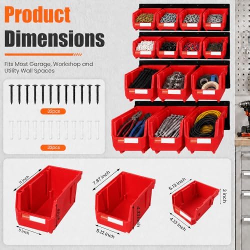 14pc Wall-Mounted Organizer V1 V2 V3 Master Combo Set Red