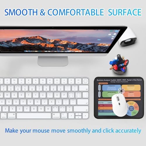 Business Strategy Mouse Pad, SWOT PEST Porter's Five Forces Framework Desk Mat, Non-Slip Smooth Mousepad for MBA Students Analysts Consultants