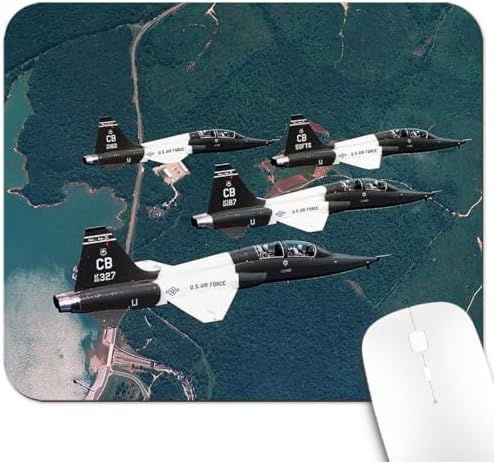 9.5x7.9 Inch Office/Gaming Mouse Pad, U.S. Air Force T-X Trainer Aircraft in Formation Over The Landscape Patriotic Military Theme Cute Anti-Slip Mat for Desk