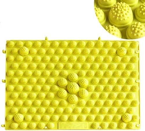 Foot Massage Mat Acupressure Mat Foot Reflexology Walking Toe Plate Massage Pad Bathroom Mat Yoga Mat Anti-Slip Mat Outdoor Game 2 PCS (Yellow)