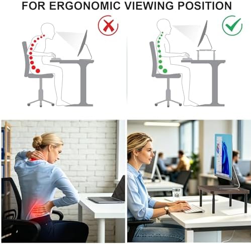 WALI Computer Monitor Stand for Desk, Adjustable Laptop Riser, up to 44 lbs