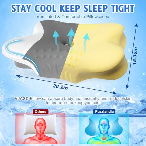 Queen Size Cervical Memory Foam Pillow, Dark Gray