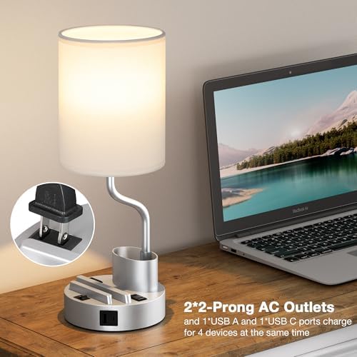 Fenmzee Bedside Lamps for Bedroom Set of 2 - Table Desk Lamp for Nightstand