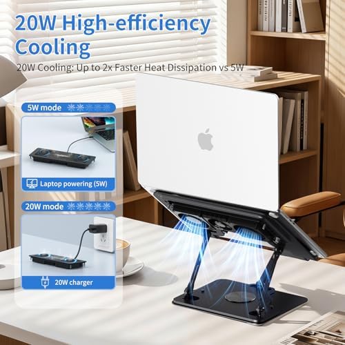 Laptop Cooling Pad with Detachable Fan & Cooler Cooling Laptop Stand Black
