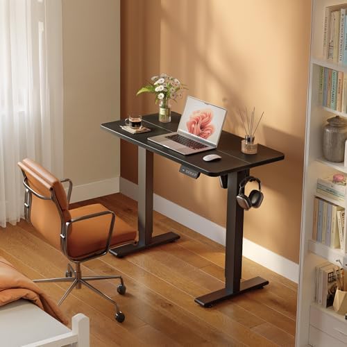 FEZIBO 40" Small Electric Standing Desk Height Adjustable Desk, Black