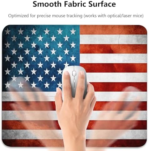 Vintage US Pride Flag Mouse Pad, Rustic Retro Patriotic American Desk Mat