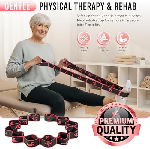 Resistance Bands, Stretch Band for Exercise, Physical Therapy, Rehab & Flexibility, Home Gym Equipment for Yoga, Pilates, Dance, Gymnastics, Number Loop Elastic Strap for Leg and Hip Stretches