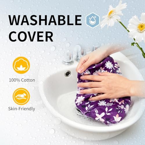 Heating pad for Neck Shoulders and Back Microwavable Machine Washable 27x5 Microwave Rice Bag for Heat Therapy Reusable Hot Pack for Muscle Cramps Moist Warm Bean Bag for Pain Relief Levender Scented