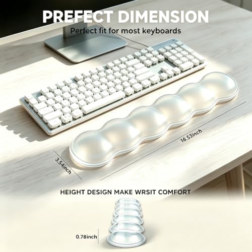 Gel Wrist Rest for Keyboard,Jelly Clear Gel Keyboard Wrist Rest-White