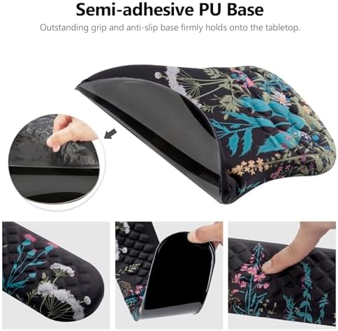 Mouse Pad Wrist Support, Laokiiy 2 in1 Keyboard Wrist Rest+ Ergonomic Mouse Pad, Non-Slip Wrist Rest for Computer Keyboard, Made Easy Typing & Relieve Wrist Pain(Flower)