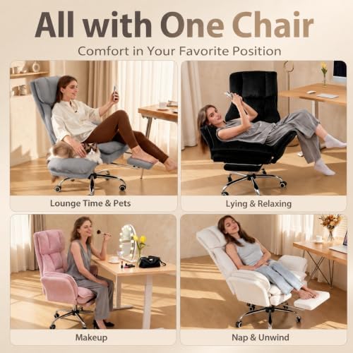 Big and Tall Office Chair with Foot Rest & Flip Armrests