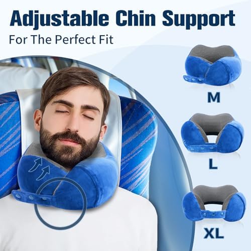 Cirorld Neck Pillow for Traveling, Travel Pillows for Airplanes Dark Blue