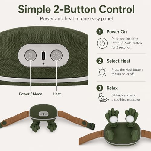 Simulation Hand Neck Massager, Portable Electric Shiatsu Shoulder Massage Device with Heat, 4D Wireless Deep Tissue Relief, Relax Muscles & Relieve Arm&Leg Fatigue After Exercising,massage,mother Gift