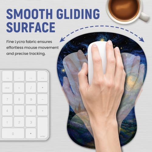 Ergonomic Mouse Pad with Wrist Rest, Gel Wrist Support, Starry