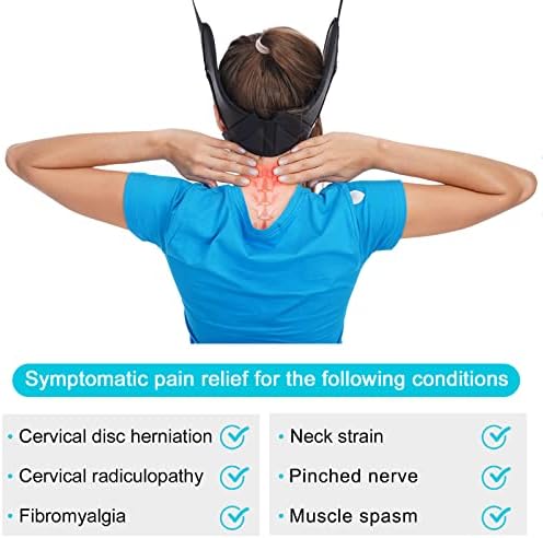Cervical Neck Traction Device for Home Use, Portable Neck Stretcher Hammock Over Door for Neck Pain Relief, Neck Sling for Spine Decompression