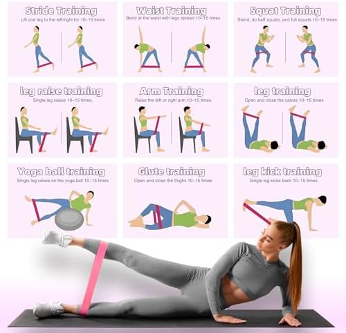 Resistance Loop Exercise Bands, Resistance Bands Exercise Bands for Home Fitness, Stretching, Strength Training, Physical Therapy,Elastic Workout Bands for Women Men Kids, Set of 5