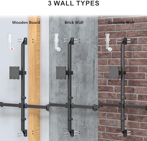 WALI Stacked Triple Monitor Wall Mount for 49" Curved and Dual 34" Monitors