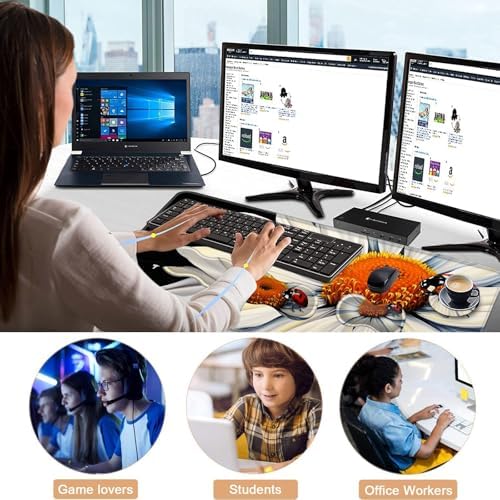 Keyboard Wrist Rest and Mouse Pad with Wrist Support Set Ergonomic Coaster,Memory Foam,Easy Typing Pain Relief,Large XL Desk Mat 31.5"x 11.8",Ladybug on Daisy Flower