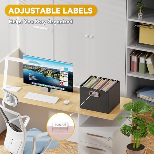 Letter Size Hanging File Folders Extra Capacity,2" Expandable Plastic Hanging File Organizer for Filing Cabinet Office Home,12 Pack Sturdy Pastel Heavy Duty Hang Folder with Tabs,for File Box