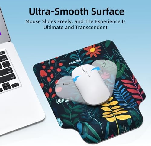 TIDALSOIL Ergonomic Mouse Pad with Memory Foam Wrist Support, Black