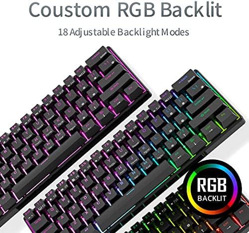 RK ROYAL KLUDGE RK61 Wireless Mechanical Keyboard, 60% Percent RGB, Black
