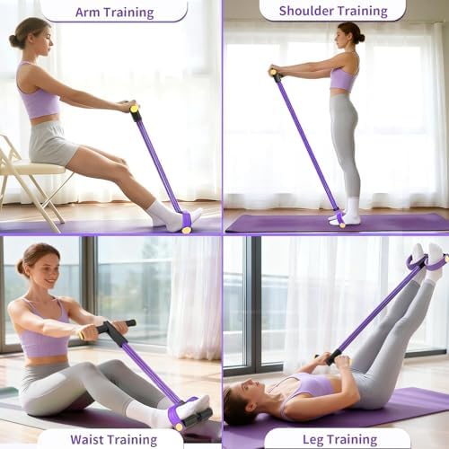 Pedal Resistance Band with Handle, Upgraded 6-Tube Exercise Bands