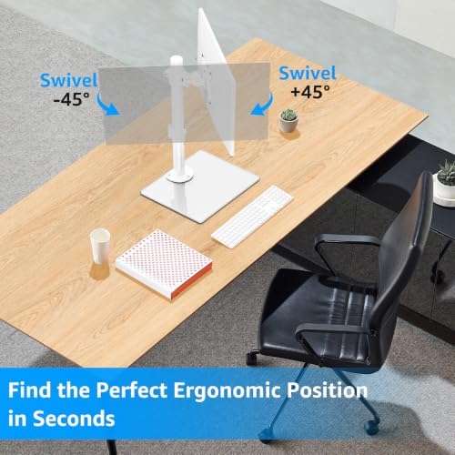 MOUNTUP Monitor Stand for Desk, Freestanding Monitor Mount Fits 13-32 inch Screen up to 19.8 lbs, Screen Stand with Swivel, Height, Rotation Adjustment, VESA Mount 100 x 100mm, 75 x 75mm
