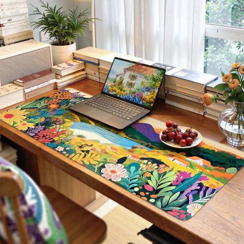 iCasso Large Gaming Mouse Pad 35"x16",Waterproof Desk Mat,Oil Painting
