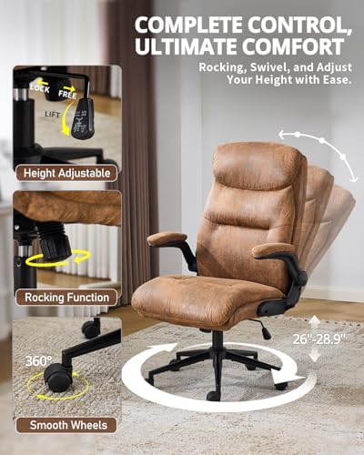 Karl home Ergonomic Office Chair High Back, Bronzing Brown