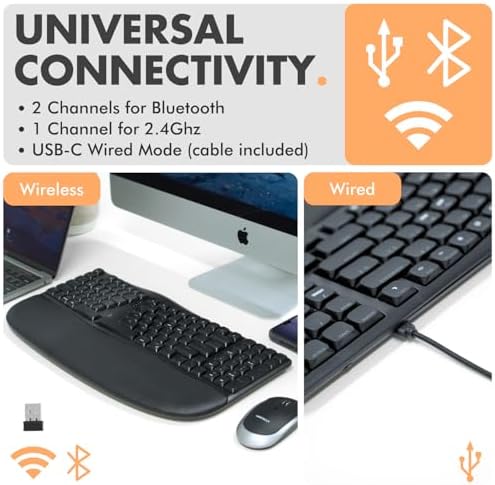 X9 Performance Wireless Mechanical Ergonomic Keyboard - (BT + 2.4G + Wired) - Wireless Mechanical Split Ergonomic Keyboard - Built-in Wrist Cushion, Pink Switch, Backlit, Rechargeable - for PC/Mac