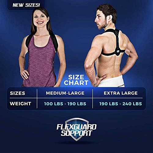 Posture Corrector for Women and Men - Adjustable Upper Back & Shoulder Brace Trainer for Slouching, Neck Hump and Hunched Shoulders - Medium/Large