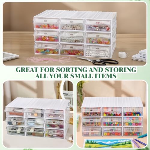 Aulock 9 Pcs Stacking Drawer Organizers for Office Home Dorm Room Supplies
