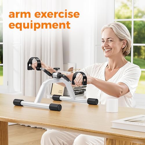 RYGEO Pedal Exerciser Mini Exercise Bike for Leg and Arm Recovery Exercise Lightweight and Portable Floor Bike