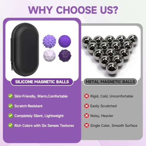 Magnetic Fidget Balls for Adults & Teens, Quiet Silicone Sensory Fidget Toy